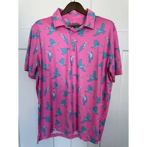 Chubbies Mens The Toucan Do It Performance Polo Golf Shirt XL Resort Beach Coast